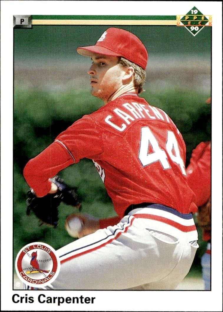 Cris Carpenter 1990 Upper Deck #523 Baseball Trading Card - Front 1990 Upper Deck Cris Carpenter #523 baseball trading card front