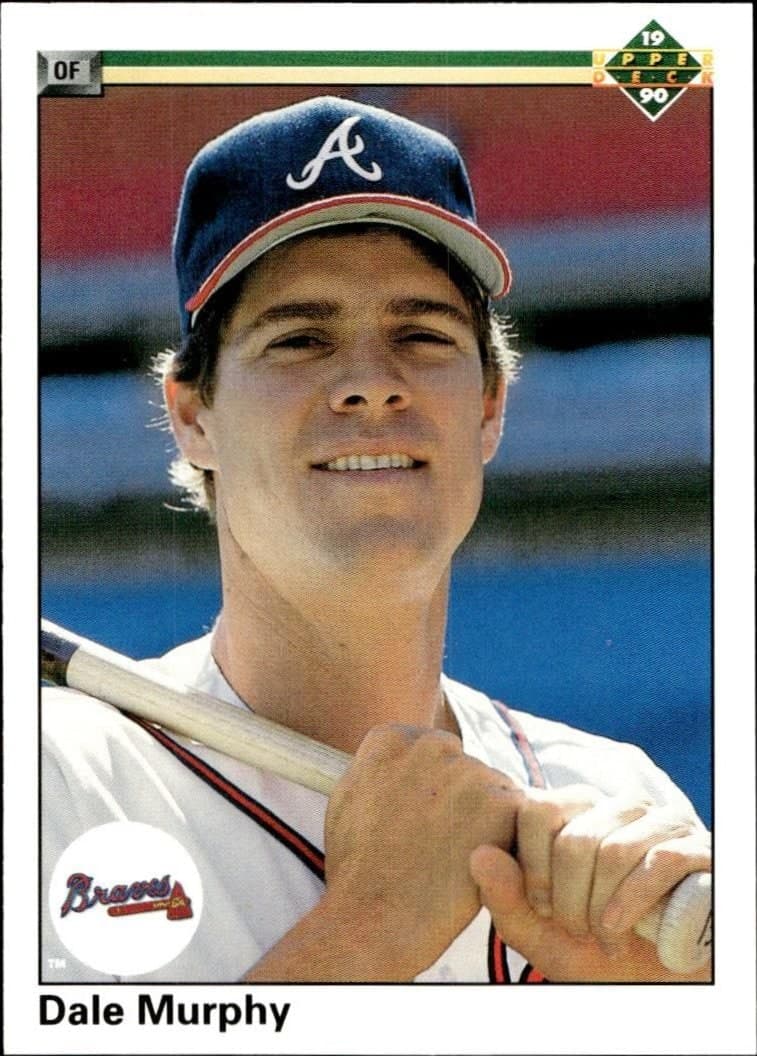 Dale Murphy 1990 Upper Deck #533 Baseball Trading Card - Front 1990 Upper Deck Dale Murphy #533 baseball trading card front