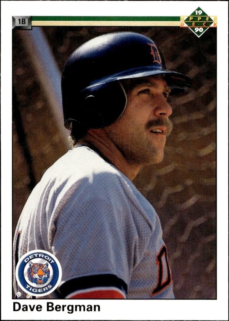 Dave Bergman 1990 Upper Deck #381 Baseball Trading Card - Front 1990 Upper Deck Dave Bergman #381 baseball trading card front