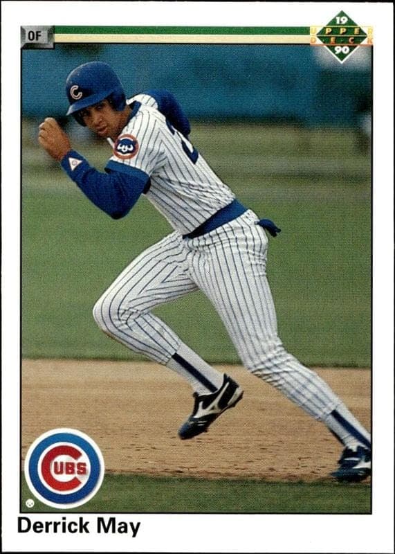 1990 Upper-Deck Derrick May #736 trading card
