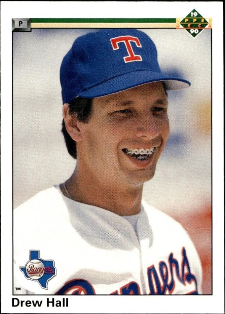 Drew Hall 1990 Upper Deck #631 Baseball Trading Card - Front 1990 Upper Deck Drew Hall #631 baseball trading card front