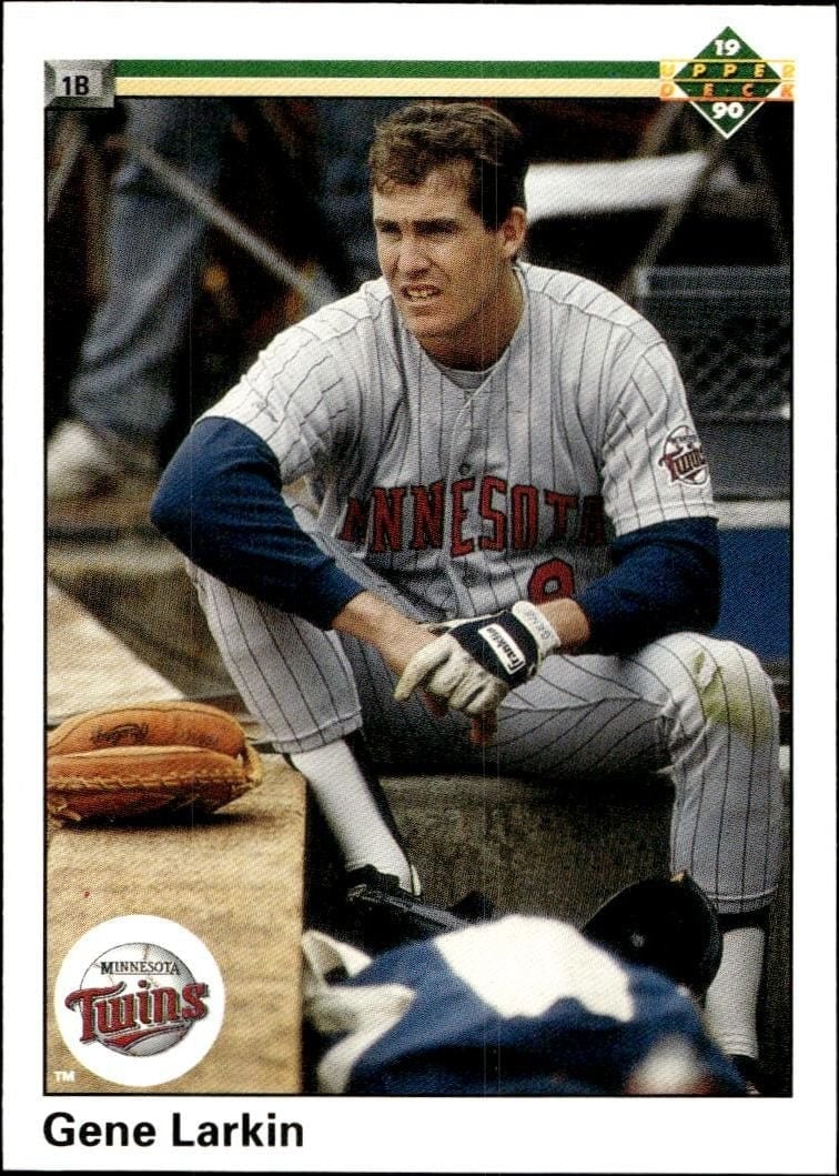 Gene Larkin 1990 Upper Deck #471 Baseball Trading Card - Front 1990 Upper Deck Gene Larkin #471 baseball trading card front