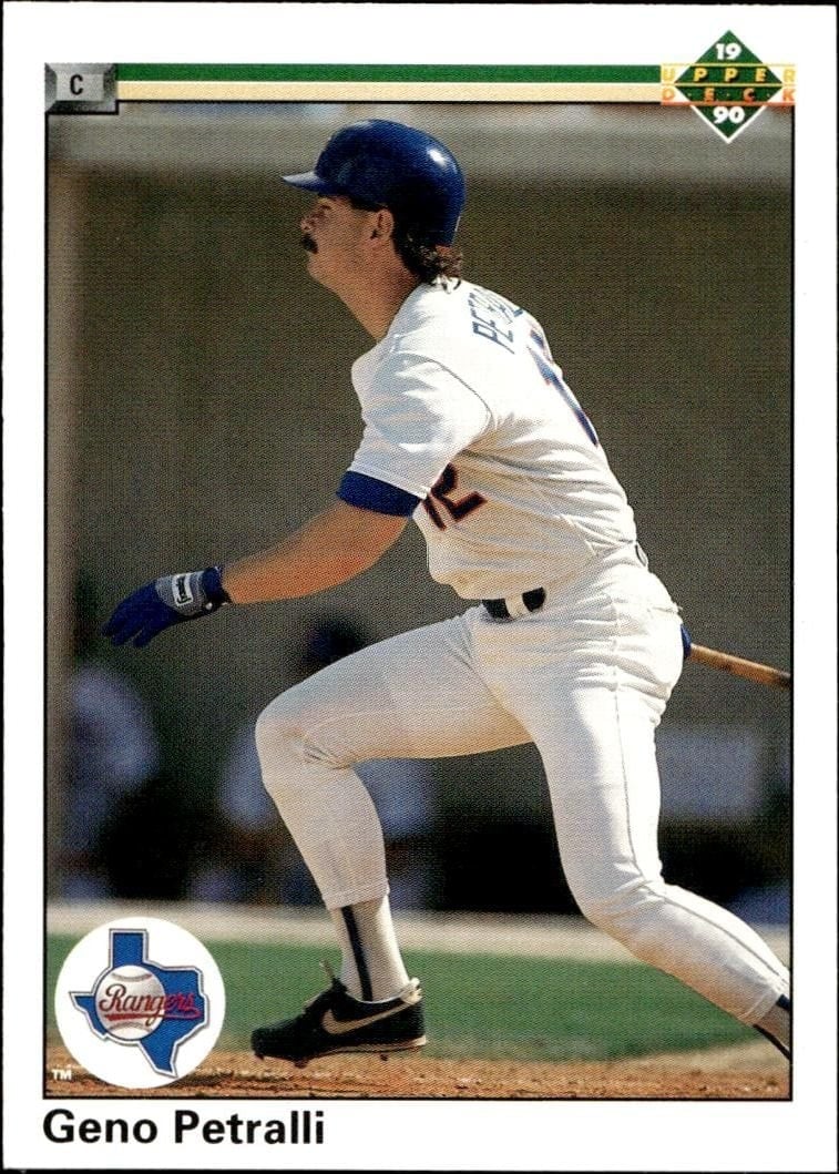 Geno Petralli 1990 Upper Deck #633 Baseball Trading Card - Front 1990 Upper Deck Geno Petralli #633 baseball trading card front