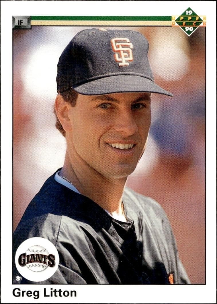 Greg Litton 1990 Upper Deck #677 Baseball Trading Card - Front 1990 Upper Deck Greg Litton #677 baseball trading card front