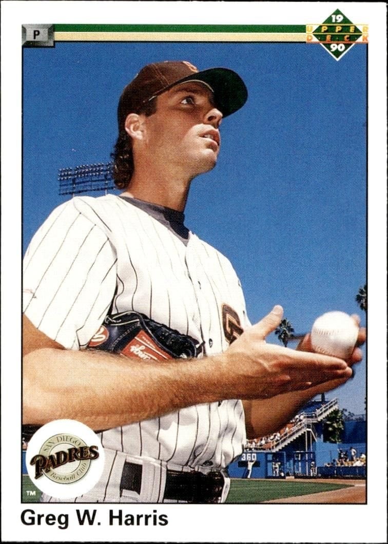 Greg W. Harris 1990 Upper Deck #622 Baseball Trading Card - Front 1990 Upper Deck Greg W. Harris #622 baseball trading card front