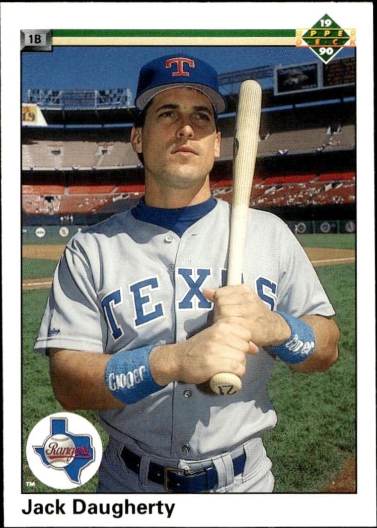 Jack Daugherty 1990 Upper Deck #614 Baseball Trading Card - Front 1990 Upper Deck Jack Daugherty #614 baseball trading card front