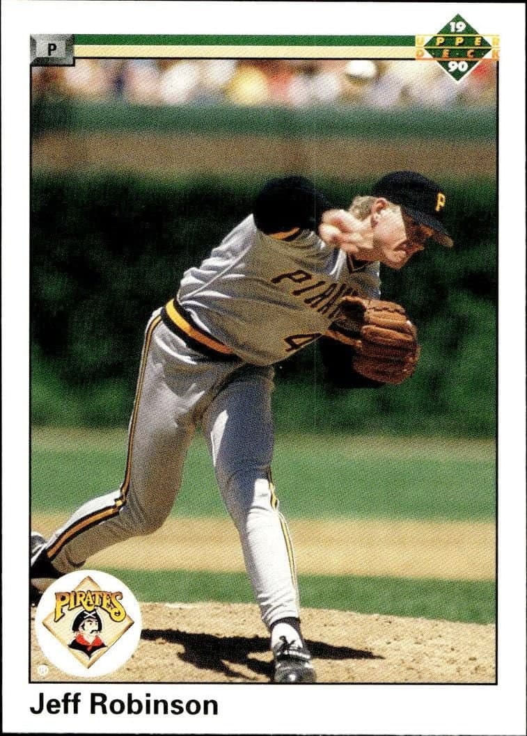 Jeff Robinson 1990 Upper Deck #403 Baseball Trading Card - Front 1990 Upper Deck Jeff Robinson #403 baseball trading card front
