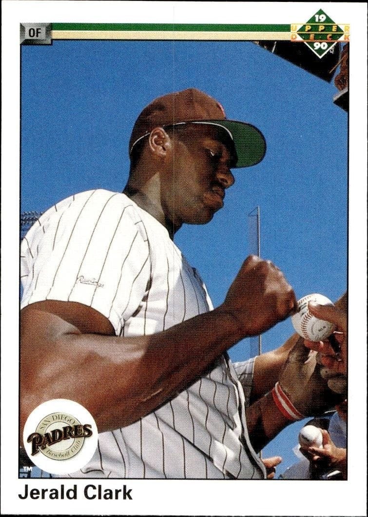 Jerald Clark 1990 Upper Deck #624 Baseball Trading Card - Front 1990 Upper Deck Jerald Clark #624 baseball trading card front