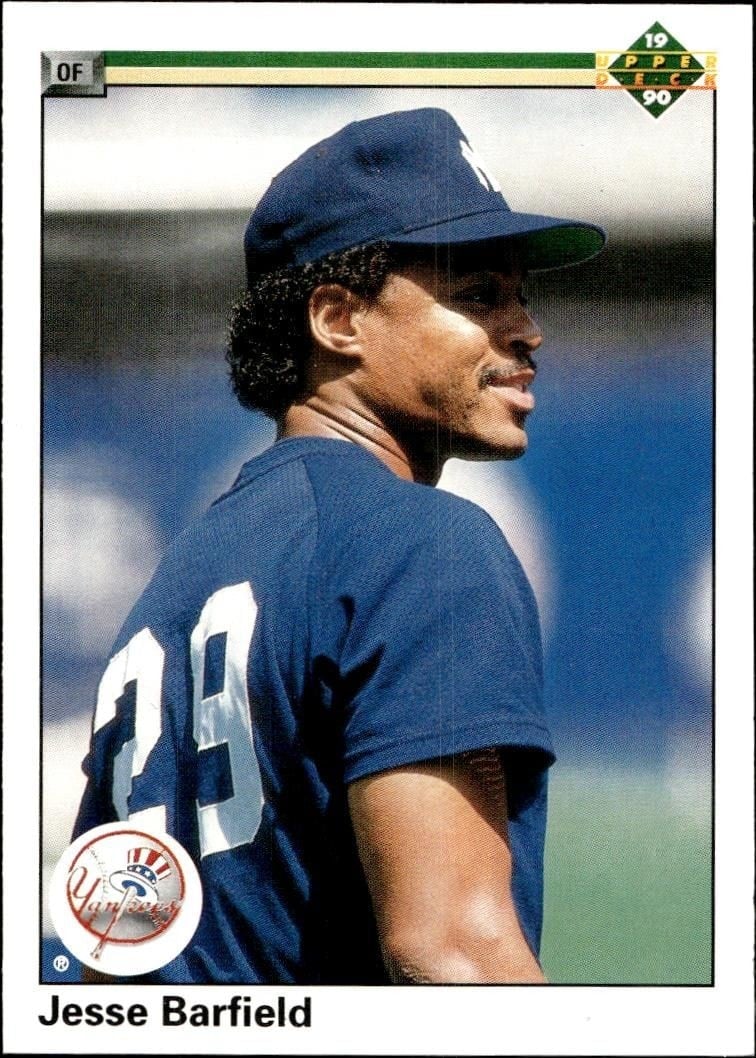Jesse Barfield 1990 Upper Deck #476 Baseball Trading Card - Front 1990 Upper Deck Jesse Barfield #476 baseball trading card front