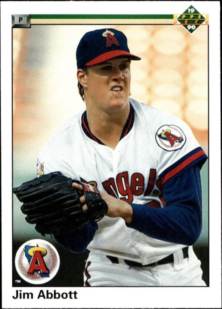 Jim Abbott 1990 Upper Deck #645 Baseball Trading Card - Front 1990 Upper Deck Jim Abbott #645 baseball trading card front