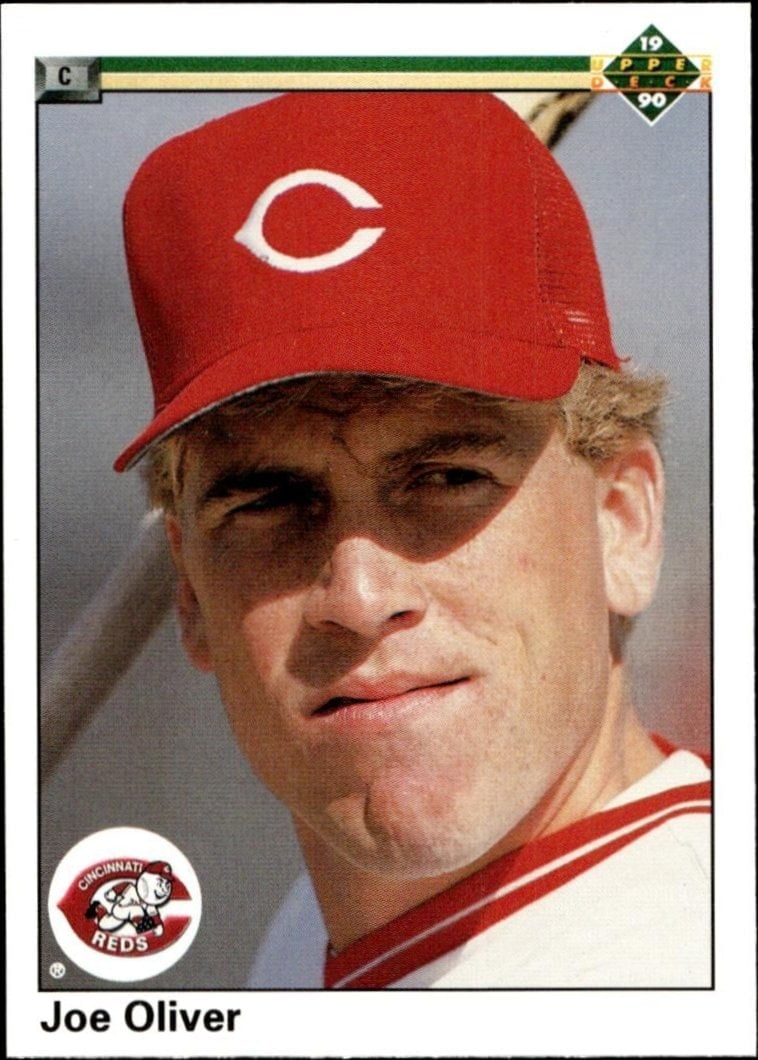 Joe Oliver 1990 Upper Deck #568 Baseball Trading Card - Front 1990 Upper Deck Joe Oliver #568 baseball trading card front