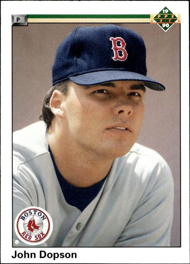 John Dopson 1990 Upper Deck #671 Baseball Trading Card - Front 1990 Upper Deck John Dopson #671 baseball trading card front