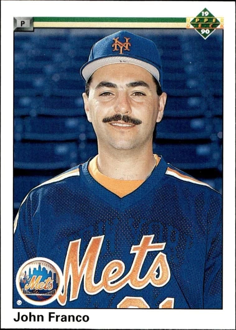 John Franco 1990 Upper Deck #709 Baseball Trading Card - Front 1990 Upper Deck John Franco #709 baseball trading card front