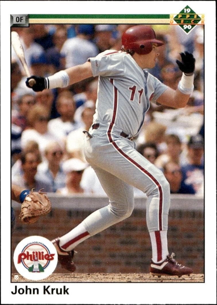 John Kruk 1990 Upper Deck #668 Baseball Trading Card - Front 1990 Upper Deck John Kruk #668 baseball trading card front
