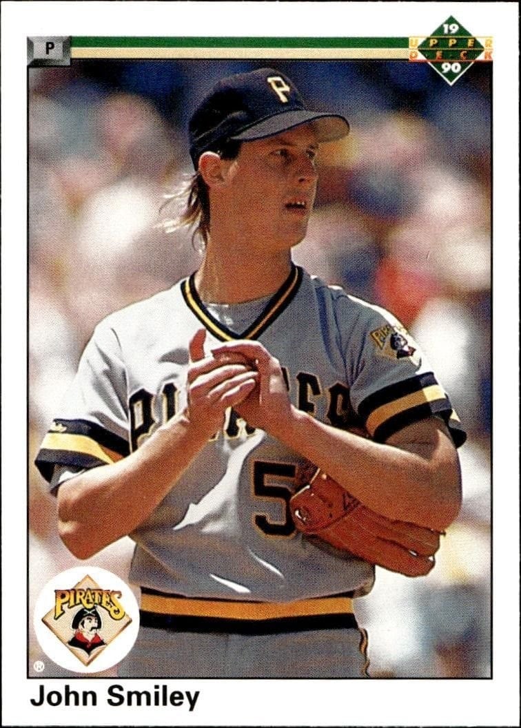 John Smiley 1990 Upper Deck #387 Baseball Trading Card - Front 1990 Upper Deck John Smiley #387 baseball trading card front