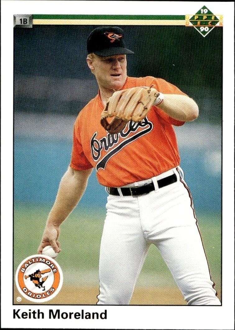 Keith Moreland 1990 Upper Deck #401 Baseball Trading Card - Front 1990 Upper Deck Keith Moreland #401 baseball trading card front