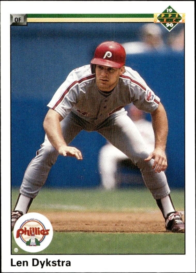 Len Dykstra 1990 Upper Deck #472 Baseball Trading Card - Front 1990 Upper Deck Len Dykstra #472 baseball trading card front
