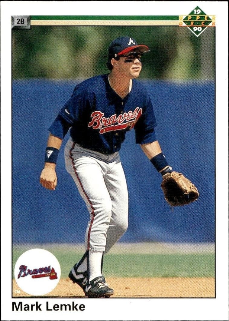 Mark Lemke 1990 Upper Deck #665 Baseball Trading Card - Front 1990 Upper Deck Mark Lemke #665 baseball trading card front