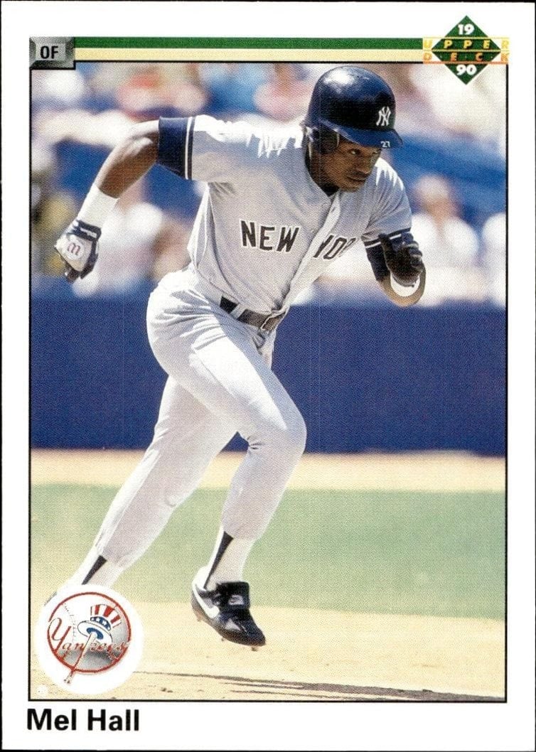 Mel Hall 1990 Upper Deck #458 Baseball Trading Card - Front 1990 Upper Deck Mel Hall #458 baseball trading card front