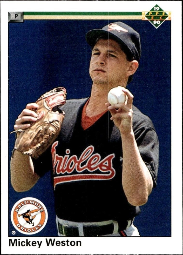 Mickey Weston 1990 Upper Deck #683 Baseball Trading Card - Front 1990 Upper Deck Mickey Weston #683 baseball trading card front