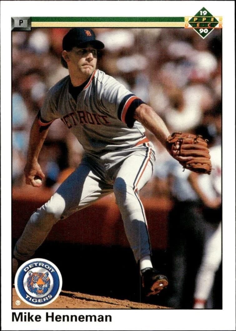 Mike Henneman 1990 Upper Deck #537 Baseball Trading Card - Front 1990 Upper Deck Mike Henneman #537 baseball trading card front