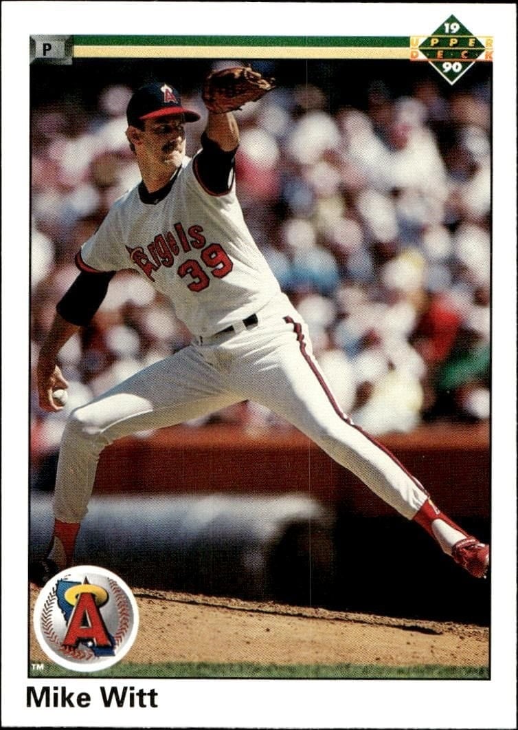 Mike Witt 1990 Upper Deck #548 Baseball Trading Card - Front 1990 Upper Deck Mike Witt #548 baseball trading card front