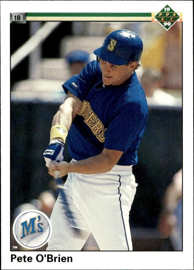 Pete O'Brien 1990 Upper Deck #719 Baseball Trading Card - Front 1990 Upper Deck Pete O'Brien #719 baseball trading card front