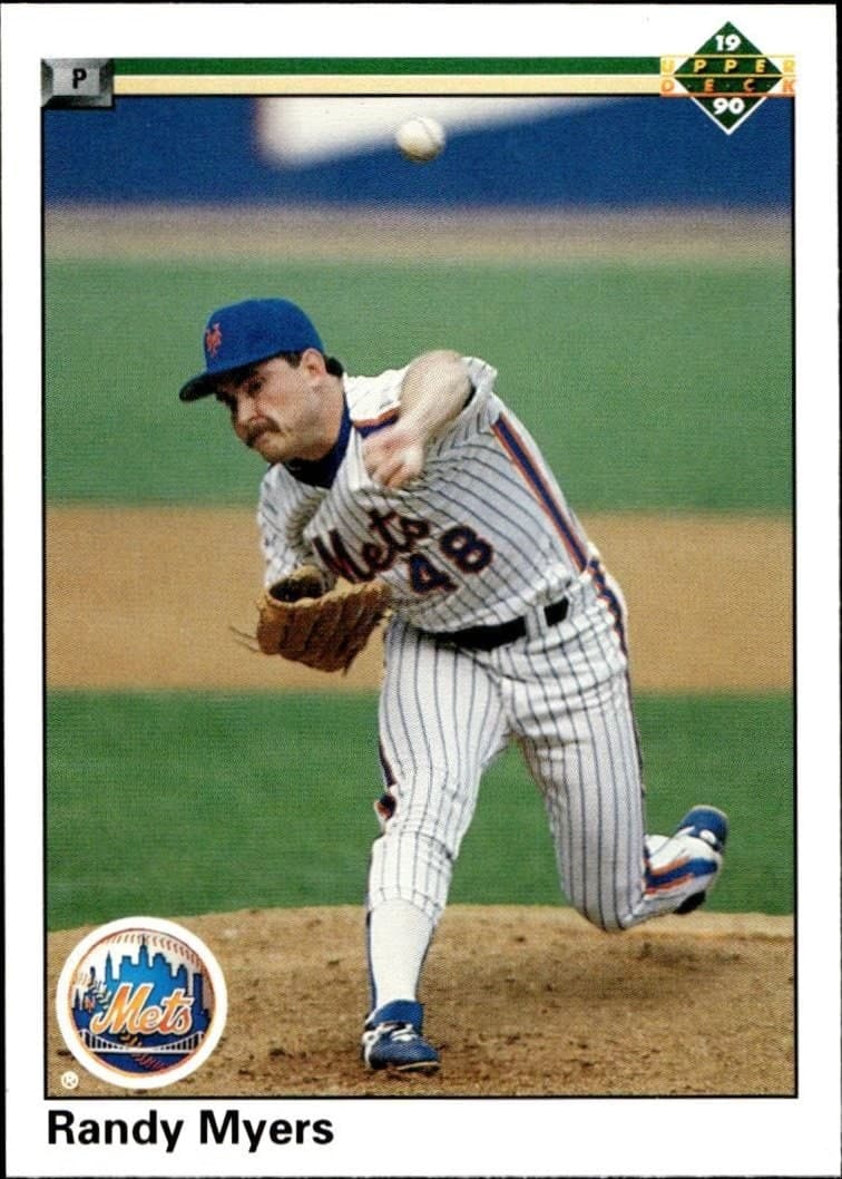 Randy Myers 1990 Upper Deck #581 Baseball Trading Card - Front 1990 Upper Deck Randy Myers #581 baseball trading card front