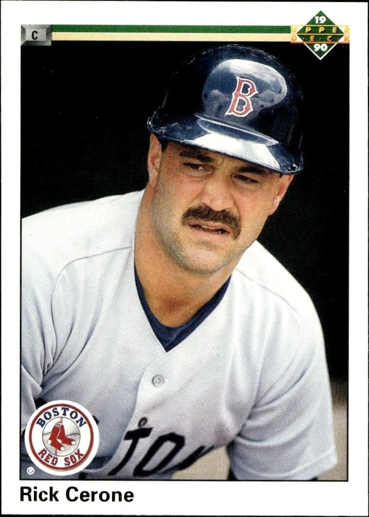 Rick Cerone 1990 Upper Deck #405 Baseball Trading Card - Front 1990 Upper Deck Rick Cerone #405 baseball trading card front