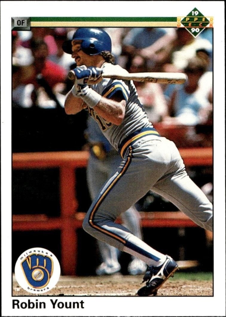 Robin Yount 1990 Upper Deck #567 Baseball Trading Card - Front 1990 Upper Deck Robin Yount #567 baseball trading card front