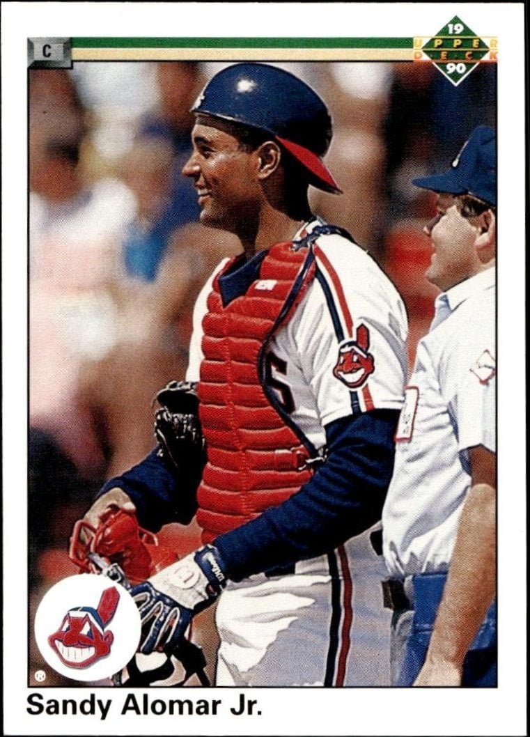 Sandy Alomar Jr. 1990 Upper Deck #756 Baseball Trading Card - Front 1990 Upper Deck Sandy Alomar Jr. #756 baseball trading card front