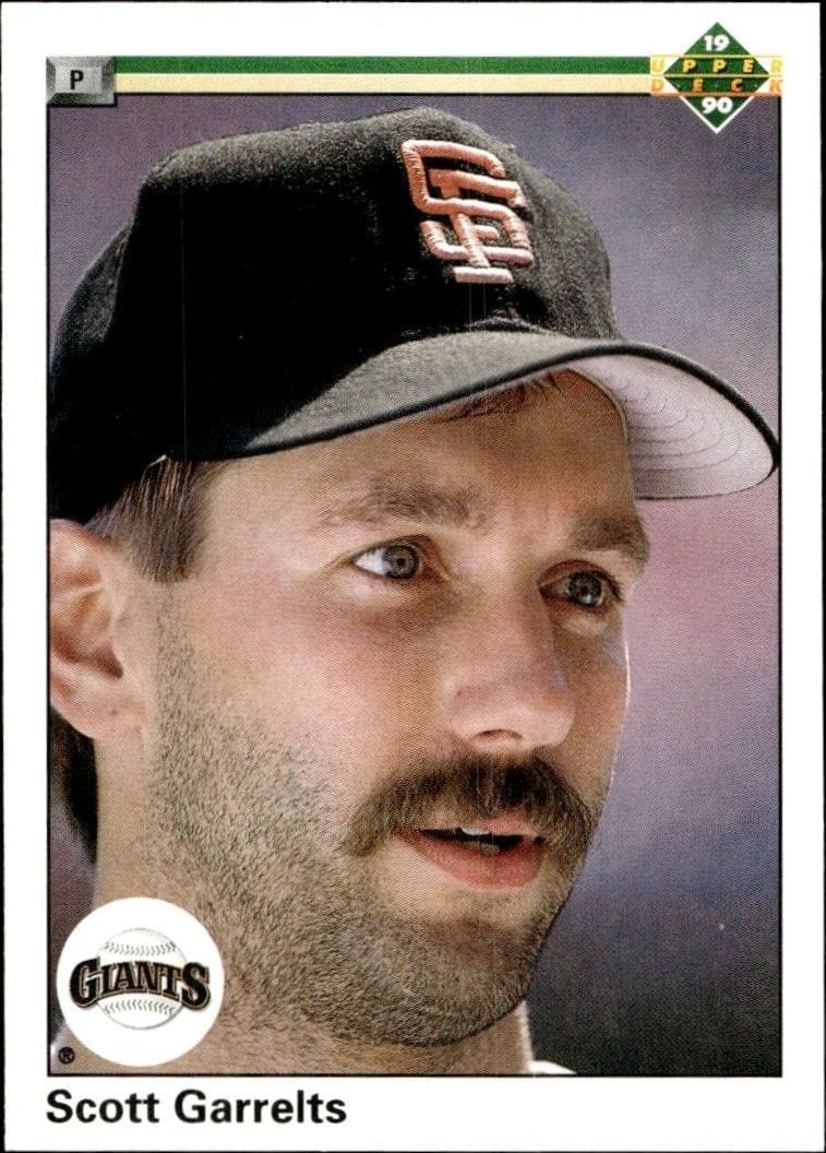 Scott Garrelts 1990 Upper Deck #478 Baseball Trading Card - Front 1990 Upper Deck Scott Garrelts #478 baseball trading card front
