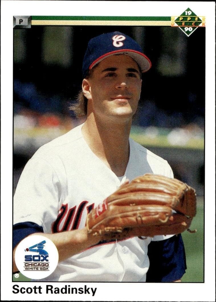 Scott Radinsky 1990 Upper Deck #725 Baseball Trading Card - Front 1990 Upper Deck Scott Radinsky #725 baseball trading card front