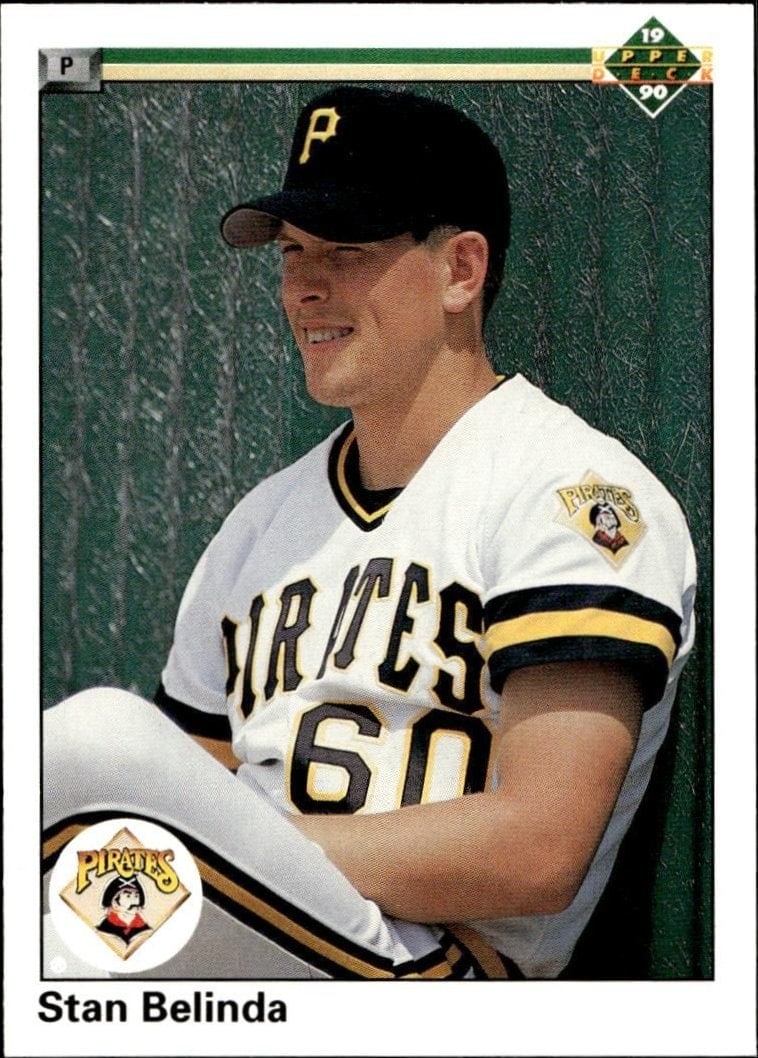 Stan Belinda 1990 Upper Deck #759 Baseball Trading Card - Front 1990 Upper Deck Stan Belinda #759 baseball trading card front
