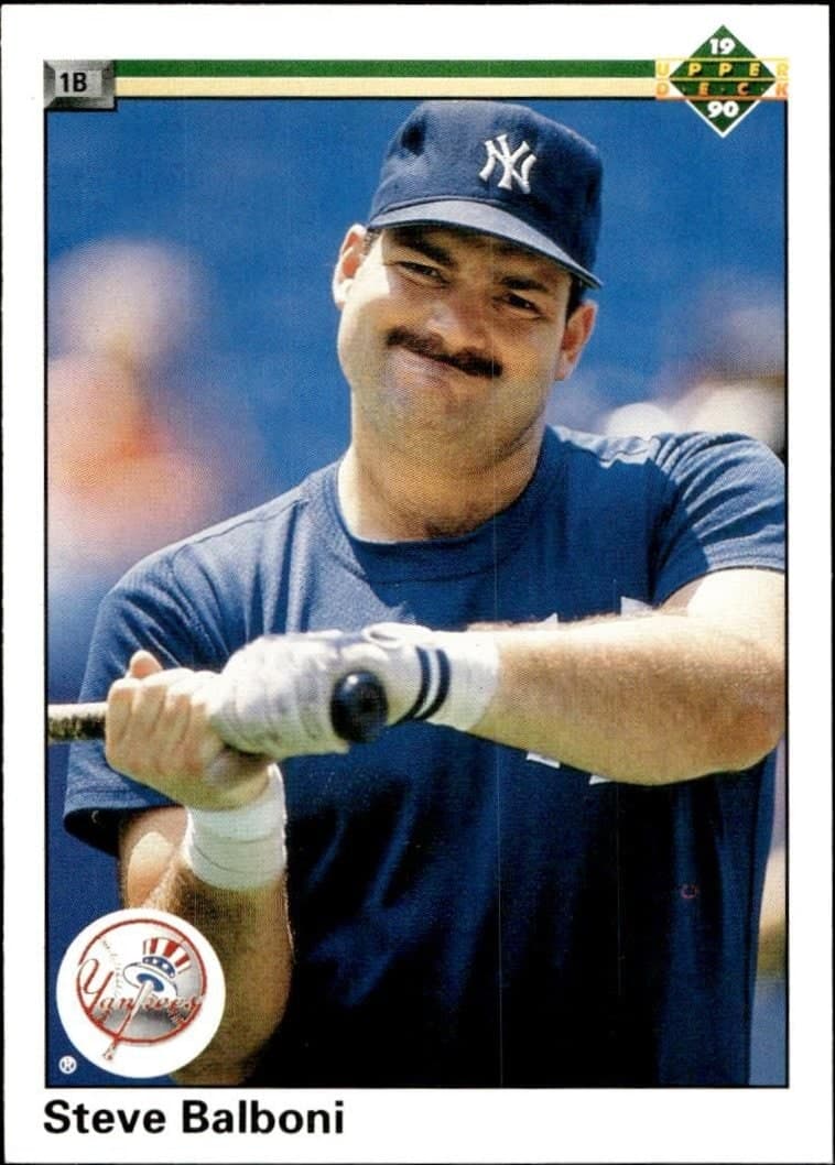Steve Balboni 1990 Upper Deck #497 Baseball Trading Card - Front 1990 Upper Deck Steve Balboni #497 baseball trading card front