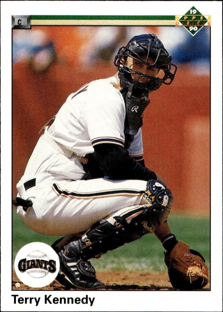 Terry Kennedy 1990 Upper Deck #397 Baseball Trading Card - Front 1990 Upper Deck Terry Kennedy #397 baseball trading card front