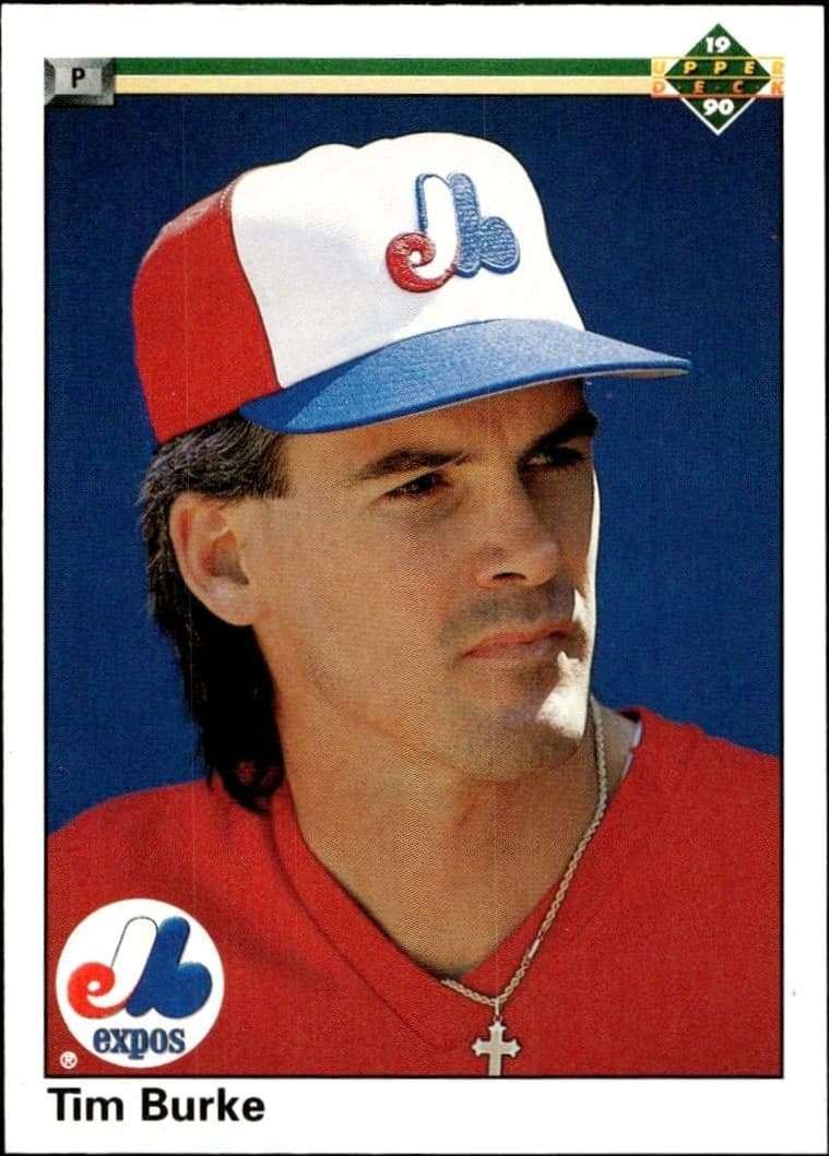 Tim Burke 1990 Upper Deck #515 Baseball Trading Card - Front 1990 Upper Deck Tim Burke #515 baseball trading card front