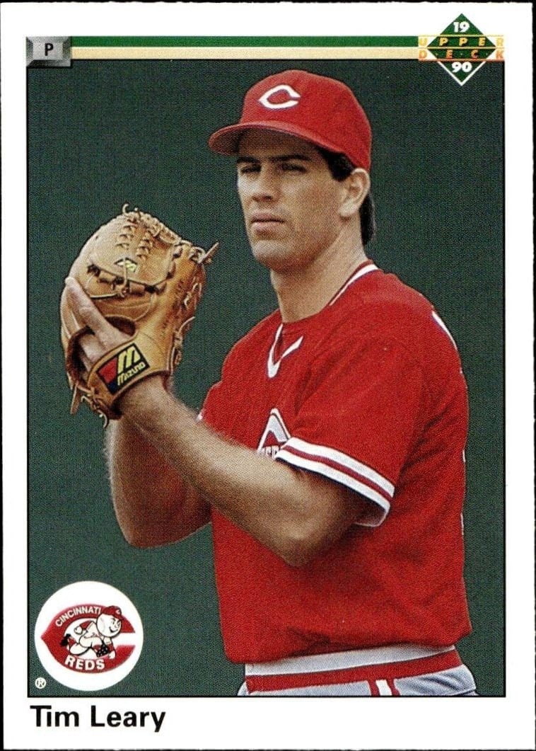 Tim Leary 1990 Upper Deck #662 Baseball Trading Card - Front 1990 Upper Deck Tim Leary #662 baseball trading card front