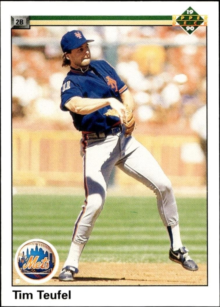Tim Teufel 1990 Upper Deck #492 Baseball Trading Card - Front 1990 Upper Deck Tim Teufel #492 baseball trading card front