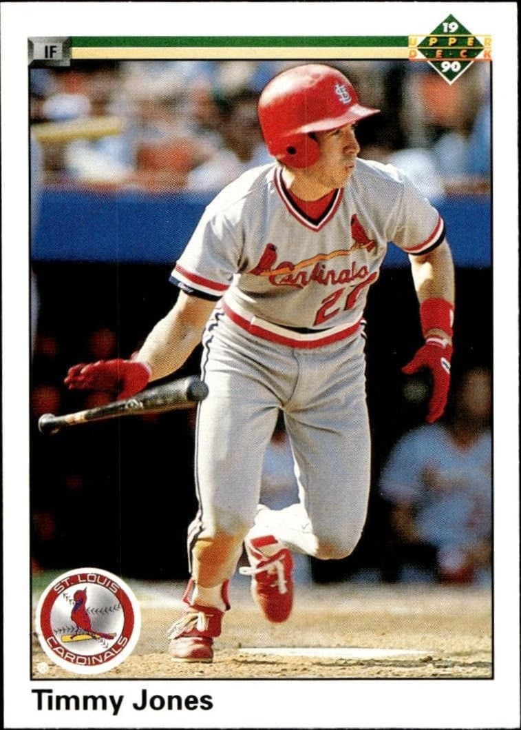 Timmy Jones 1990 Upper Deck #501 Baseball Trading Card - Front 1990 Upper Deck Timmy Jones #501 baseball trading card front