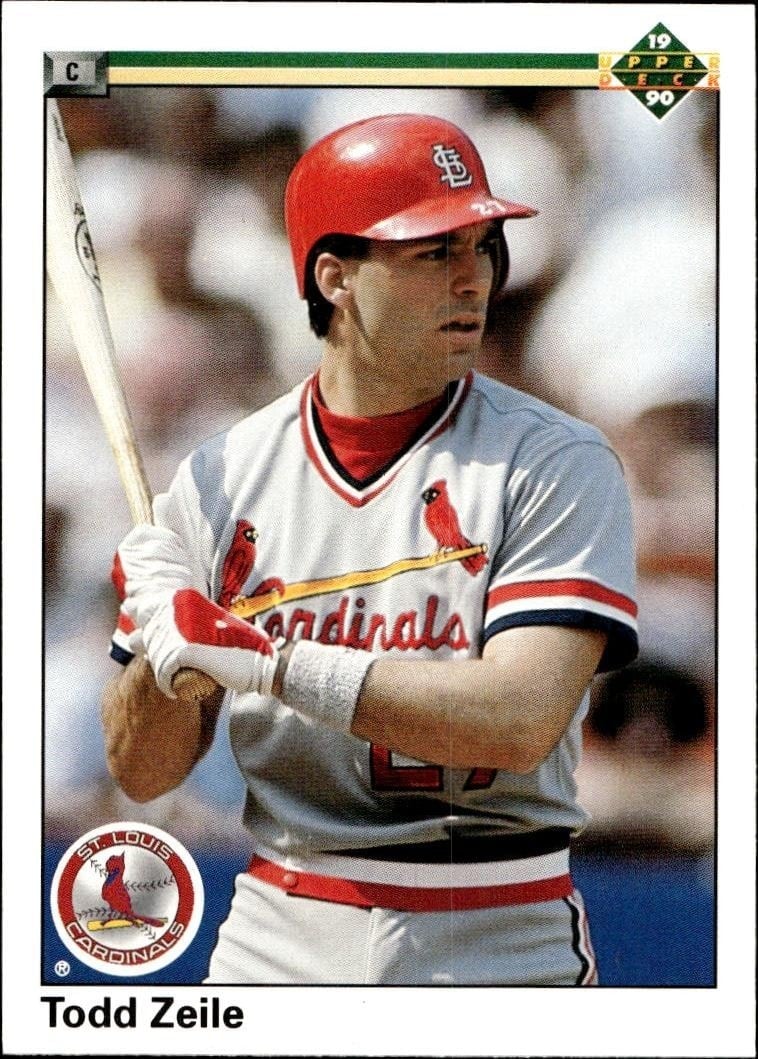 Todd Zeile 1990 Upper Deck #545 Baseball Trading Card - Front 1990 Upper Deck Todd Zeile #545 baseball trading card front