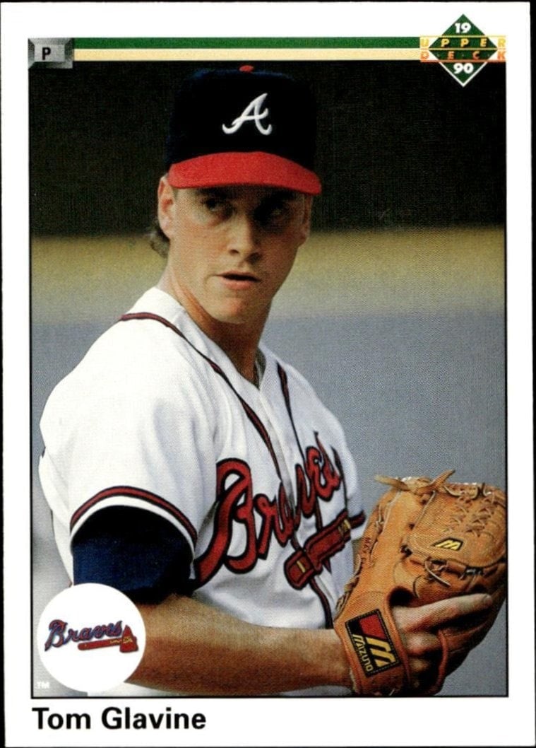 Tom Glavine 1990 Upper Deck #571 Baseball Trading Card - Front 1990 Upper Deck Tom Glavine #571 baseball trading card front