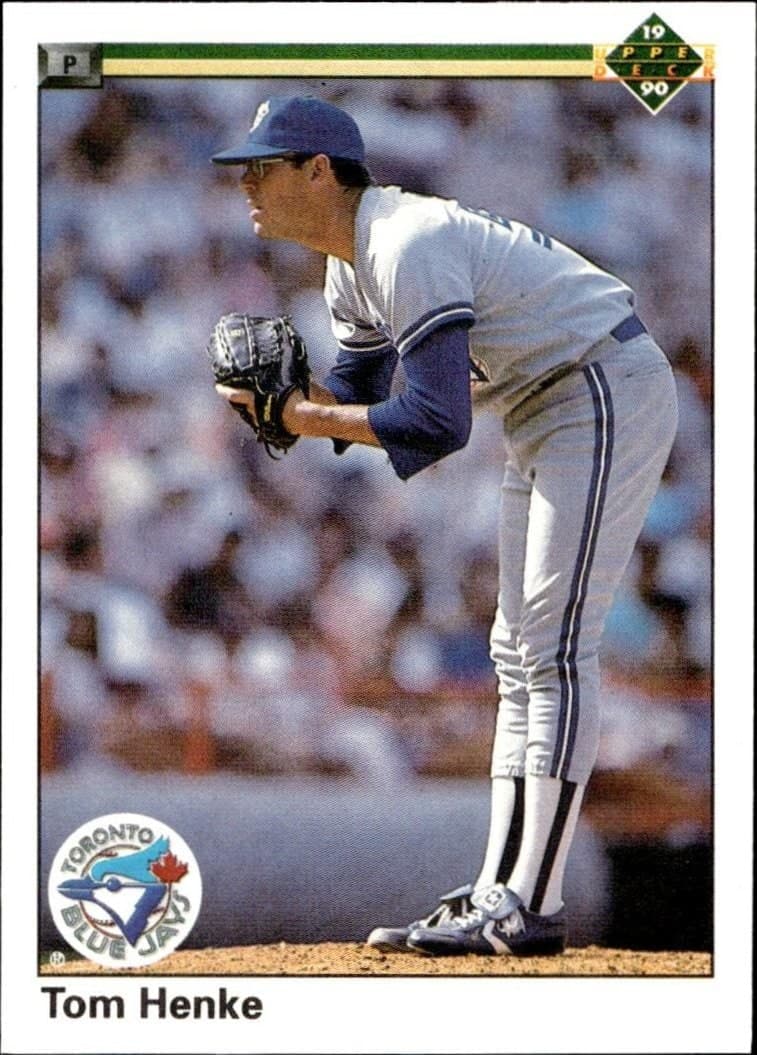 Tom Henke 1990 Upper Deck #282 Baseball Trading Card - Front 1990 Upper Deck Tom Henke #282 baseball trading card front