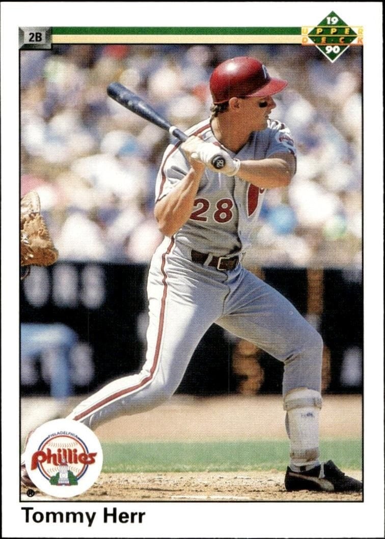 Tommy Herr 1990 Upper Deck #488 Baseball Trading Card - Front 1990 Upper Deck Tommy Herr #488 baseball trading card front