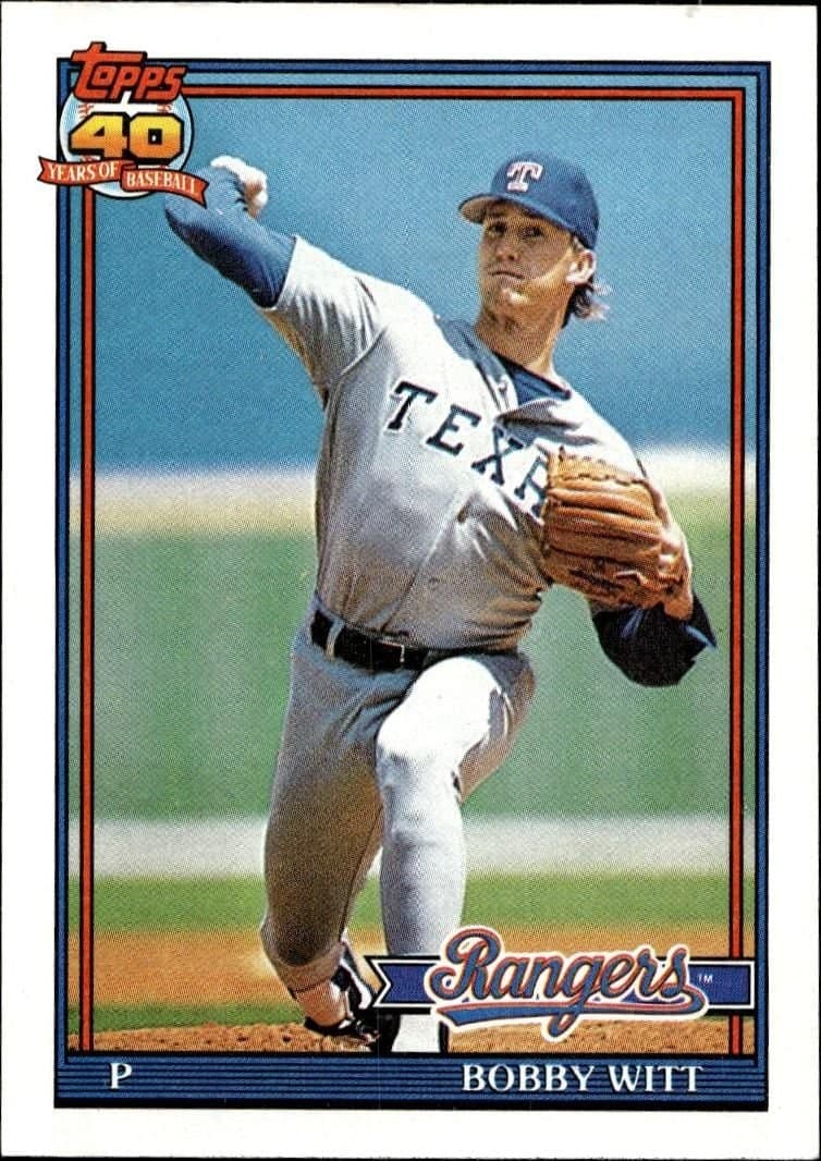 Bobby Witt 1991 Topps #27 Baseball Trading Card - Front 1991 Topps Bobby Witt #27 baseball trading card front