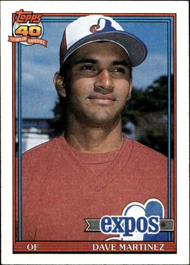 Dave Martinez 1991 Topps #24 Baseball Trading Card - Front 1991 Topps Dave Martinez #24 baseball trading card front