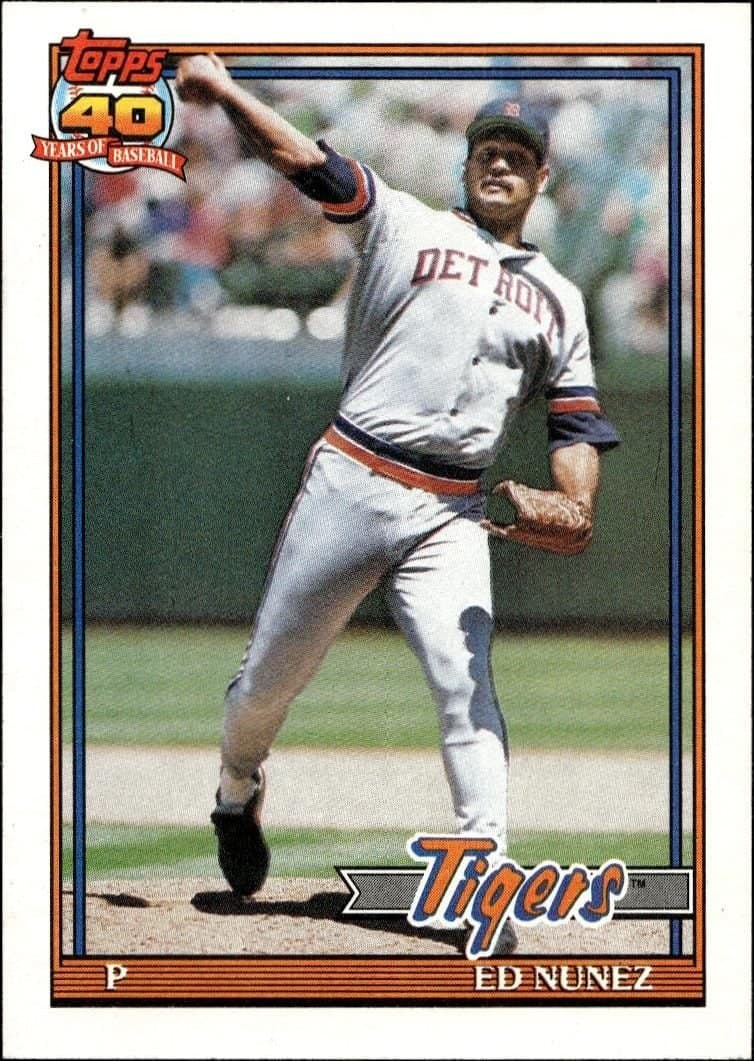 Ed Nunez 1991 Topps #106 Baseball Trading Card - Front 1991 Topps Ed Nunez #106 baseball trading card front