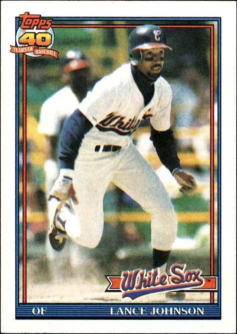 Lance Johnson 1991 Topps #243 Baseball Trading Card - Front 1991 Topps Lance Johnson #243 baseball trading card front