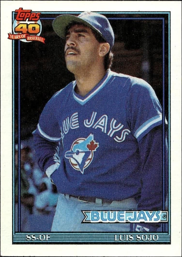 Luis Sojo 1991 Topps #26 Baseball Trading Card - Front 1991 Topps Luis Sojo #26 baseball trading card front