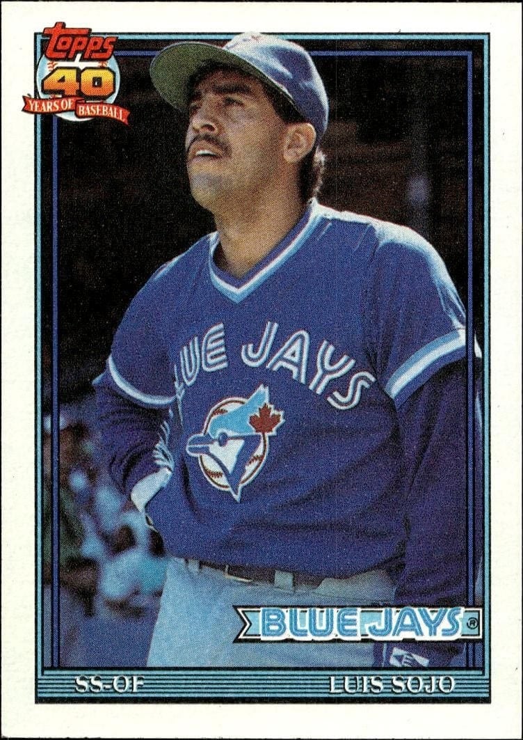 Luis Sojo 1991 Topps #26 Baseball Trading Card - Front 1991 Topps Luis Sojo #26 baseball trading card front